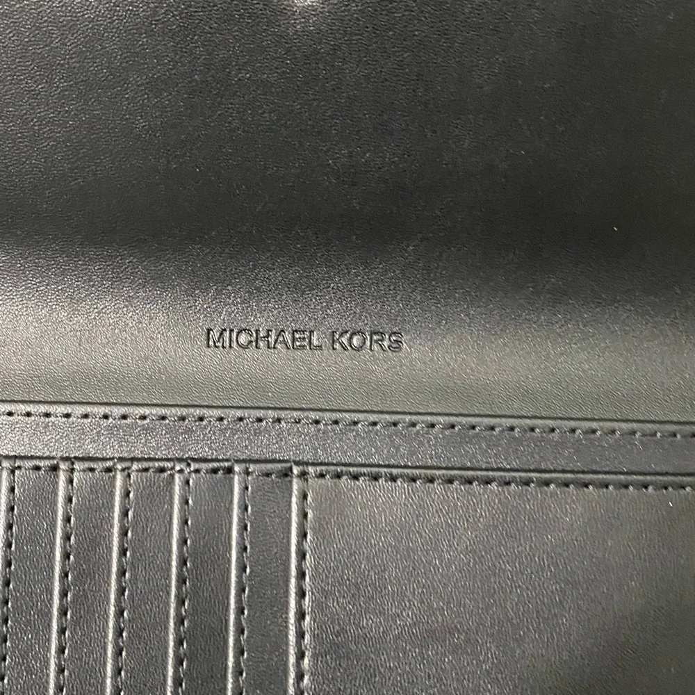 Michael Kors Black Signature Tote Bag With Wallet 13”x15”x7”